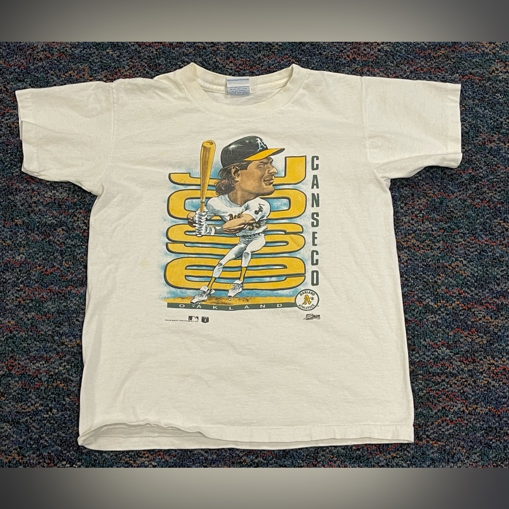 Vintage Jose Canseco Shirt 1991 Salem Sports, Youth Large 14-16 Oakland A's MLB